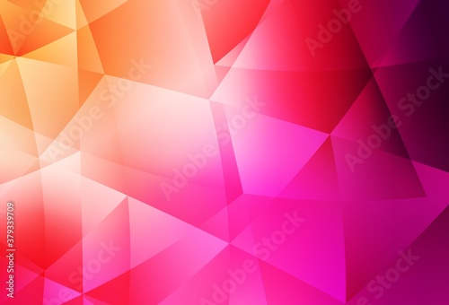 Light Pink  Yellow vector polygon abstract backdrop.