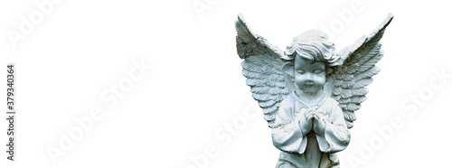 Bilde på lerret Ancient statue of  little angel as symbol of guards for children Love, faith, ho