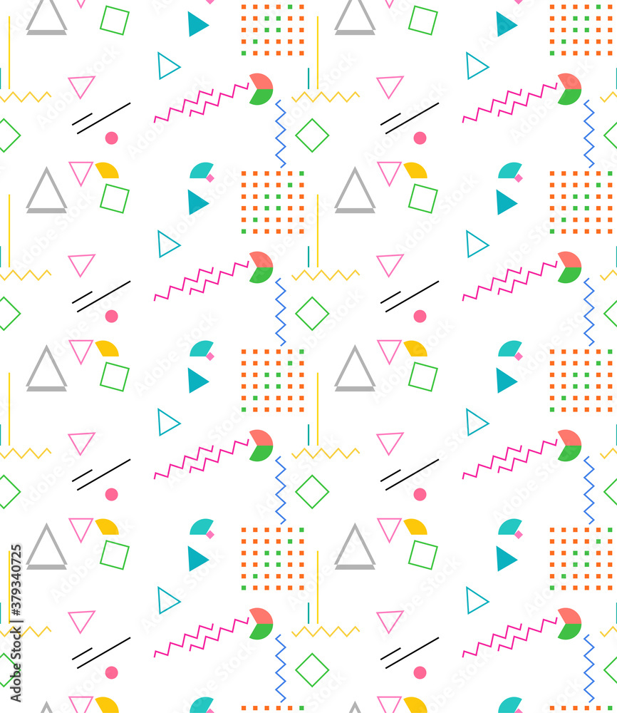 Geometric Shape Seamless Pattern Memphis Style Geometric Shape Seamless Pattern Memphis Style