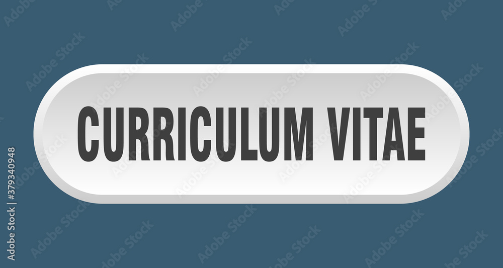 curriculum vitae button. rounded sign on white background