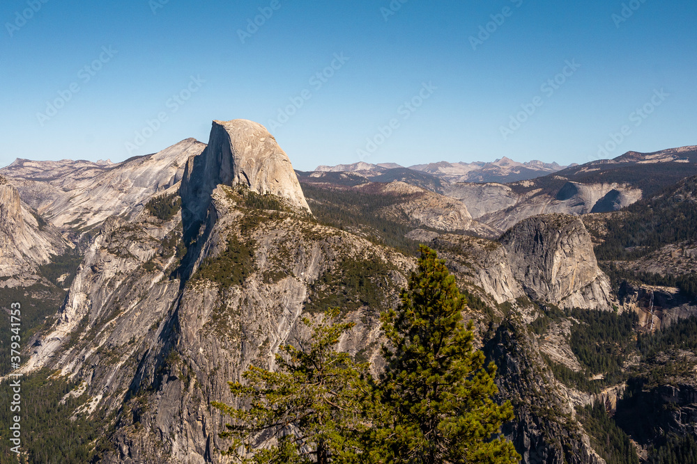 Nice view of Galcier point in Yosemite National Park during summer season . One of the most famous and beautiful national park of the country locate in California , United States of America