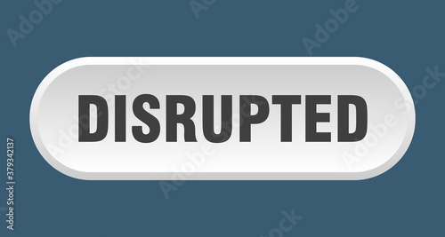 disrupted button. rounded sign on white background