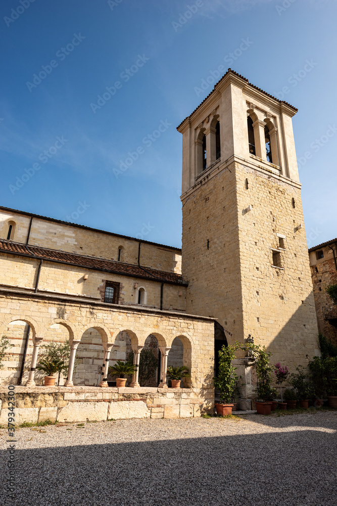 Church of San Giovanni in Valle (Saint John in the valley), one of the oldest churches in Verona (IV-XIV century) in Romanesque style. UNESCO world heritage site, Veneto, Italy, Europe