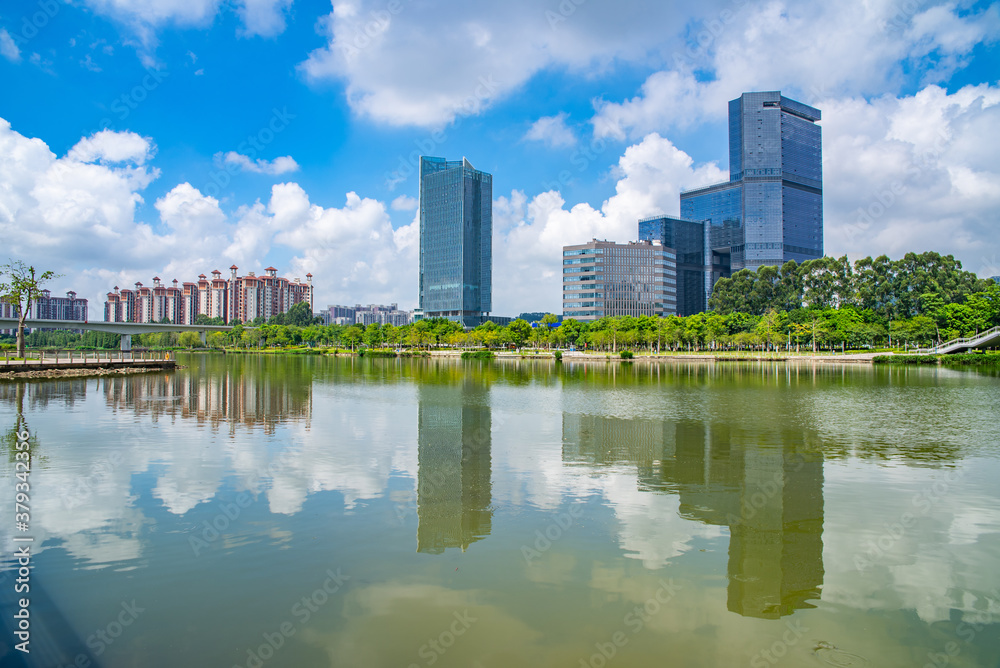 Cityscape of Guangzhou Nansha Free Trade Zone, Guangdong Province, China