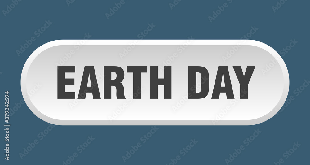 earth day button. rounded sign on white background