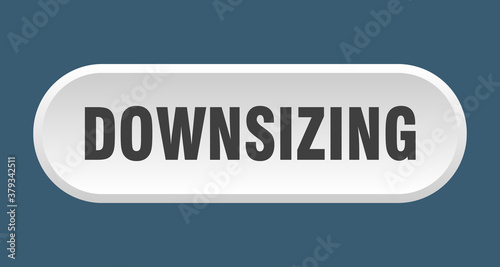 downsizing button. rounded sign on white background