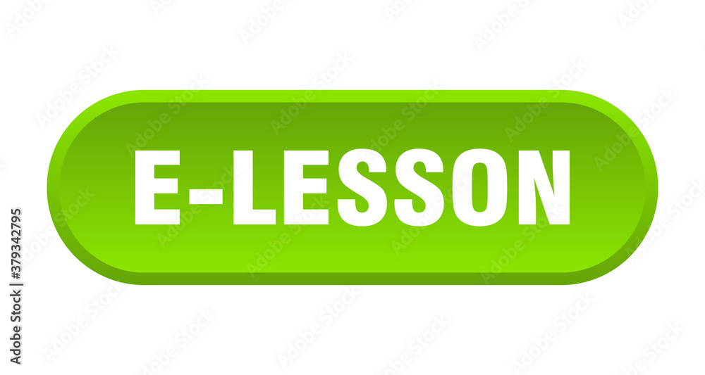 e-lesson button. rounded sign on white background e-lesson button. rounded sign on white background