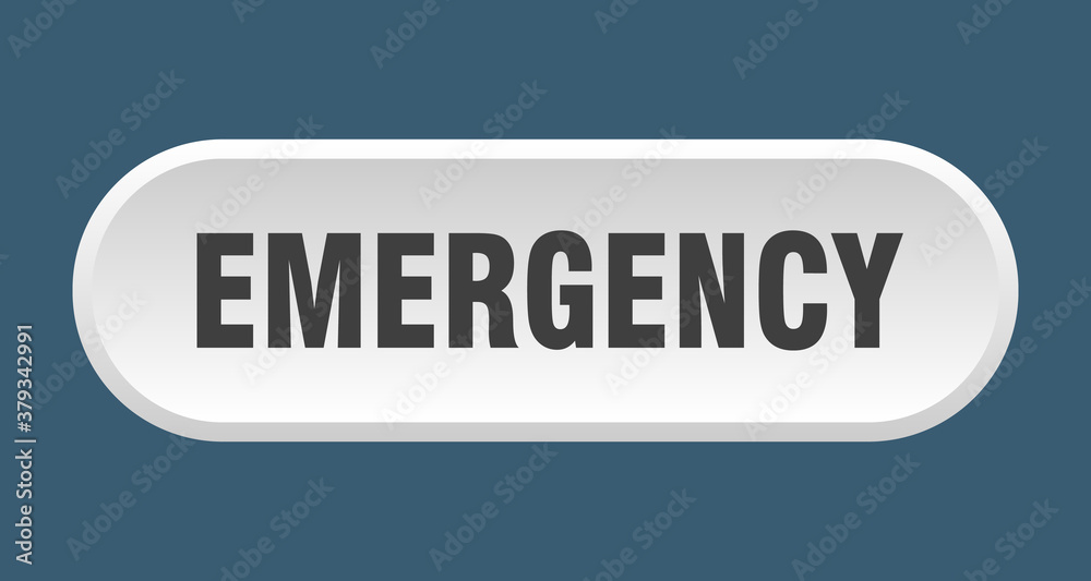 emergency button. rounded sign on white background emergency button. rounded sign on white background