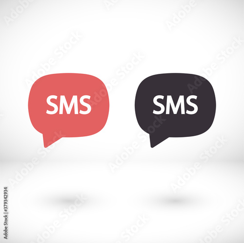 SMS mail vector icon. mail to receive SMS icon. mail to send SMS icon. mail for reading SMS flat