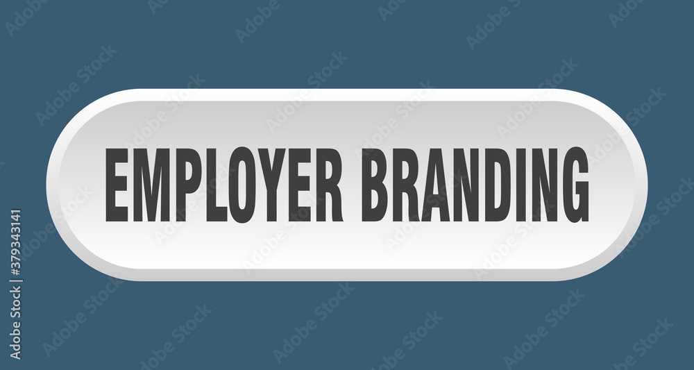 employer branding button. rounded sign on white background