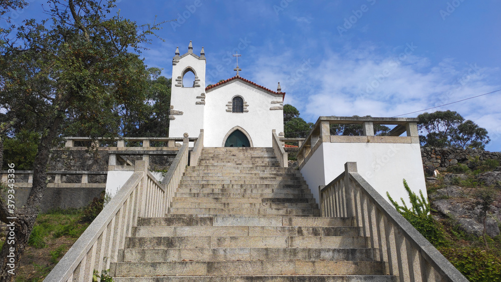 The Chapel of Saint Lawrence lies on the hill of Sao Lourenco at Vila Cha parish in Esposende, Portugal.