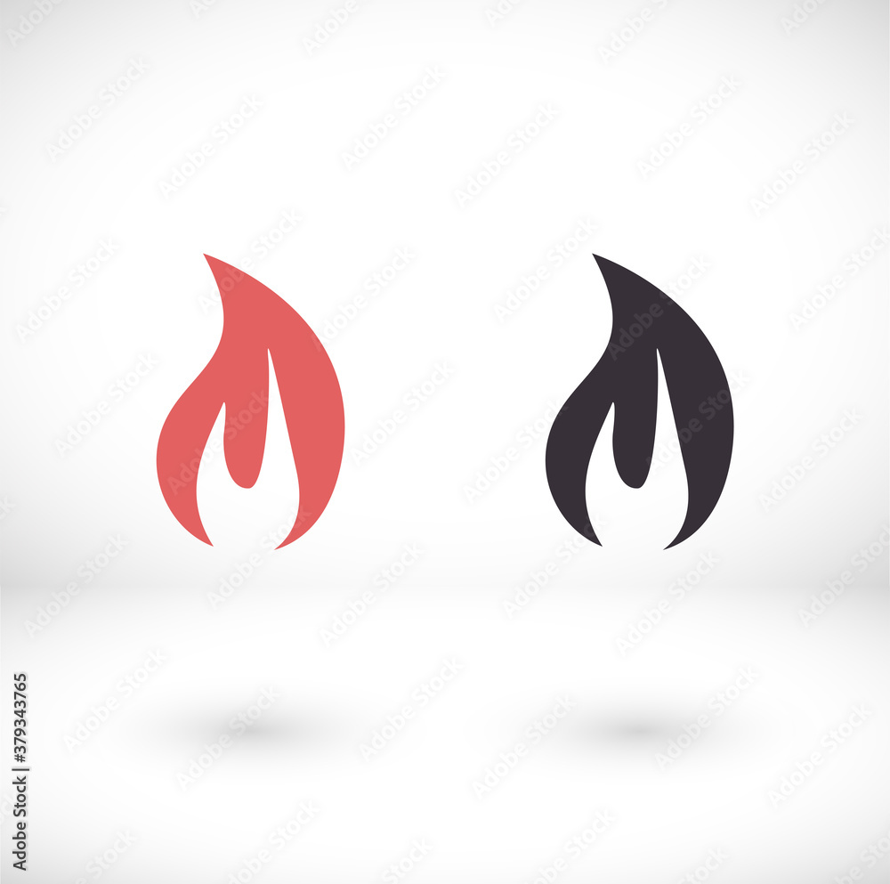 Fire flame icon. Black icon isolated on white background. Fire flame silhouette. Simple icon. Web site page and mobile app design vector Fire flame icon. Black icon isolated on white background. Fire flame silhouette. Simple icon. Web site page and mobile app design vector