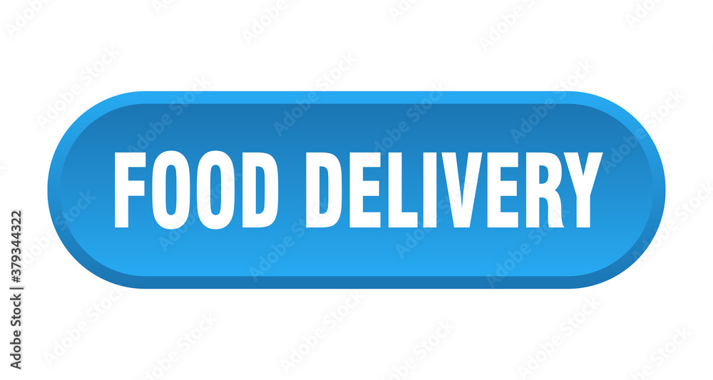 food delivery button. rounded sign on white background food delivery button. rounded sign on white background