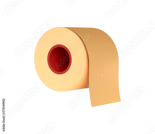 Roll of toilet paper realistic 3d design. Lavatory Hygiene Accessory. Tissue Product. Toilet Paper clean Roll. Vector illustration