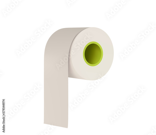 Roll of toilet paper realistic 3d design. Lavatory Hygiene Accessory. Tissue Product. Toilet Paper clean Roll. Vector illustration