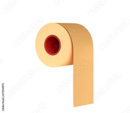 Roll of toilet paper realistic 3d design. Lavatory Hygiene Accessory. Tissue Product. Toilet Paper clean Roll. Vector illustration
