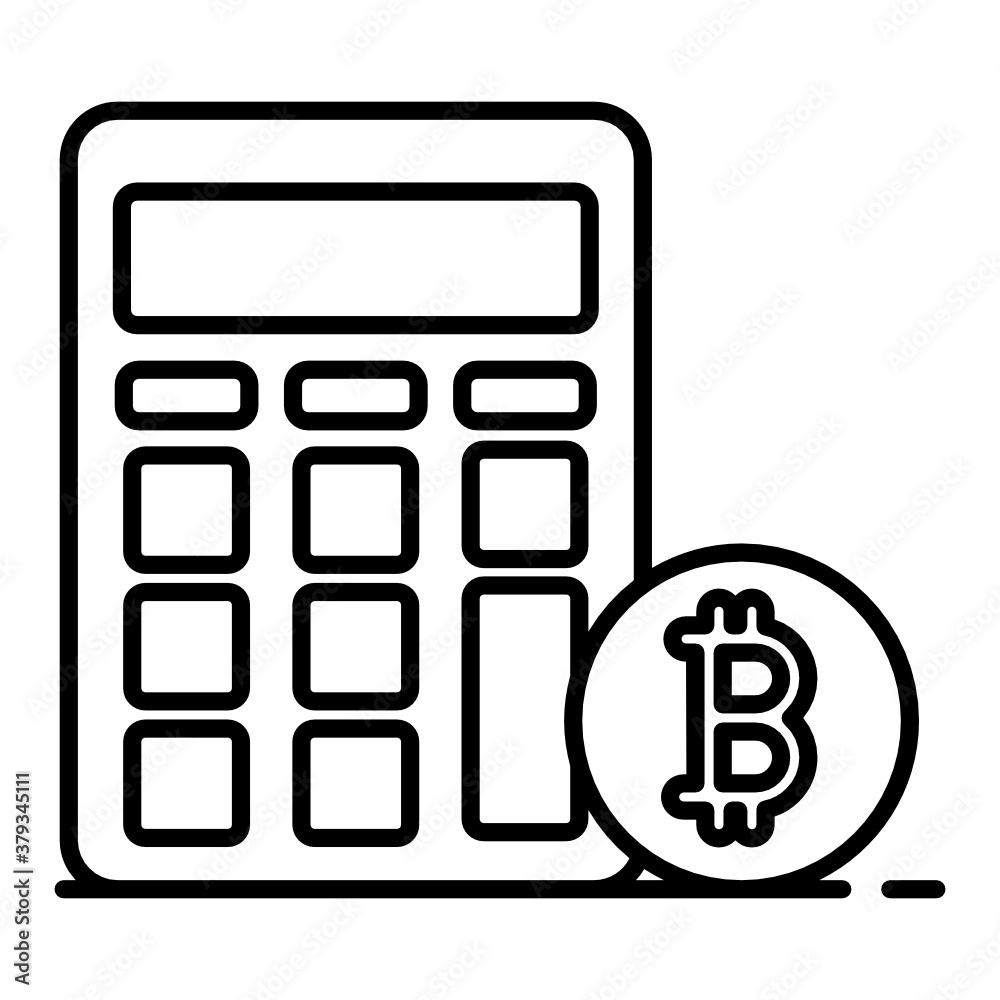 Editable design icon of bitcoin calculator
Editable design icon of bitcoin calculator