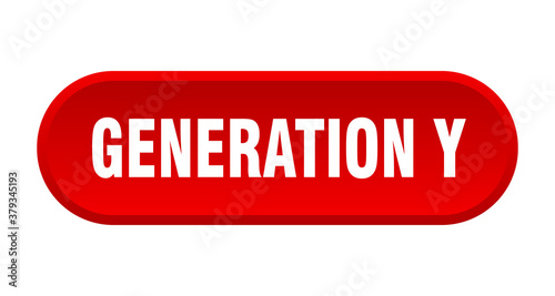generation y button. rounded sign on white background