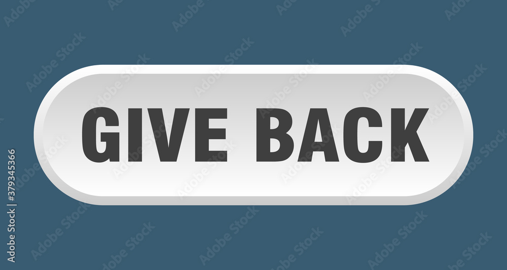 give back button. rounded sign on white background