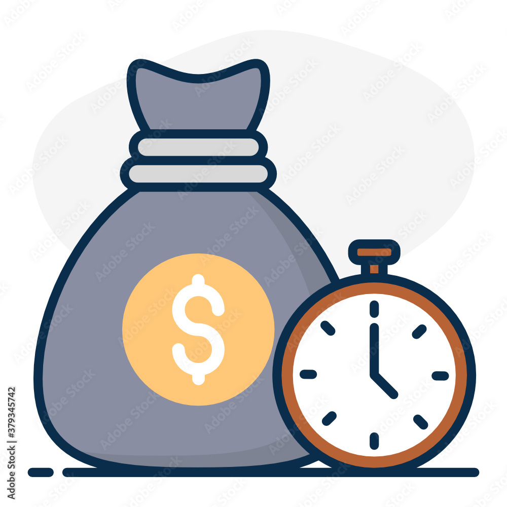 
A flat design of short term finance icon
