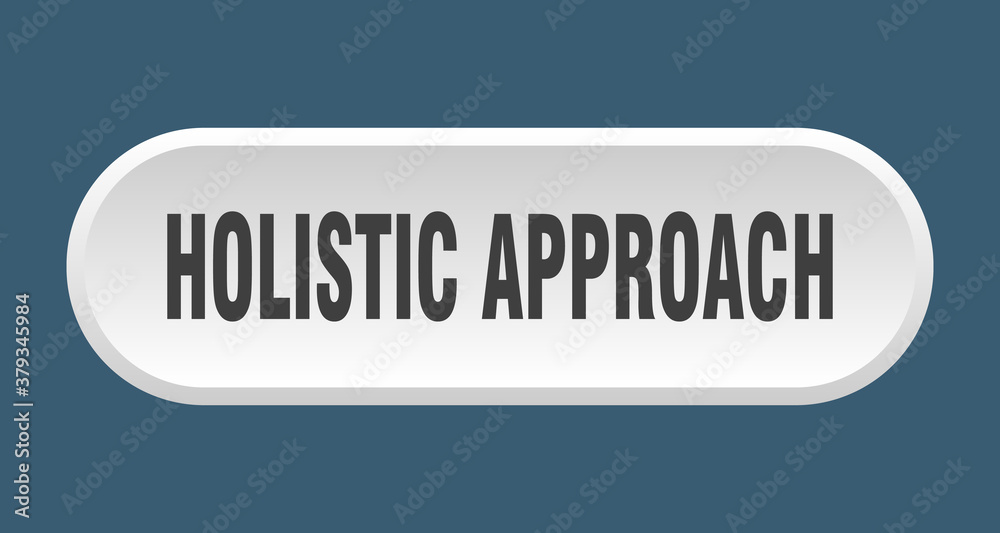 holistic approach button. rounded sign on white background