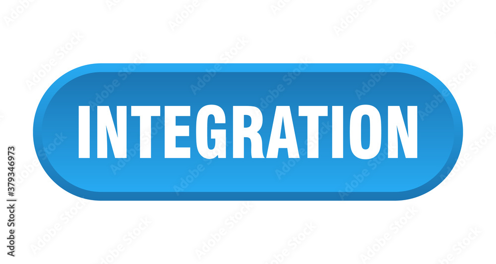 integration button. rounded sign on white background integration button. rounded sign on white background