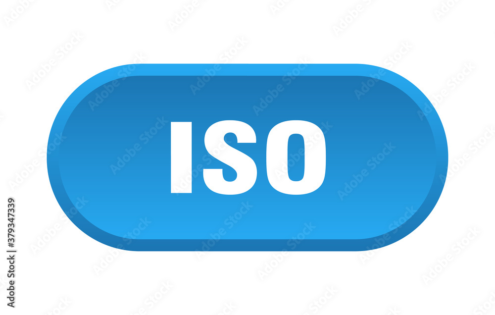 iso button. rounded sign on white background iso button. rounded sign on white background