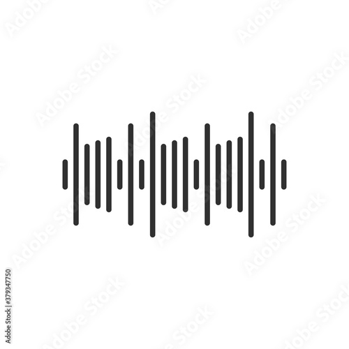 Sound wave icon isolated on white background. Vector illustration.