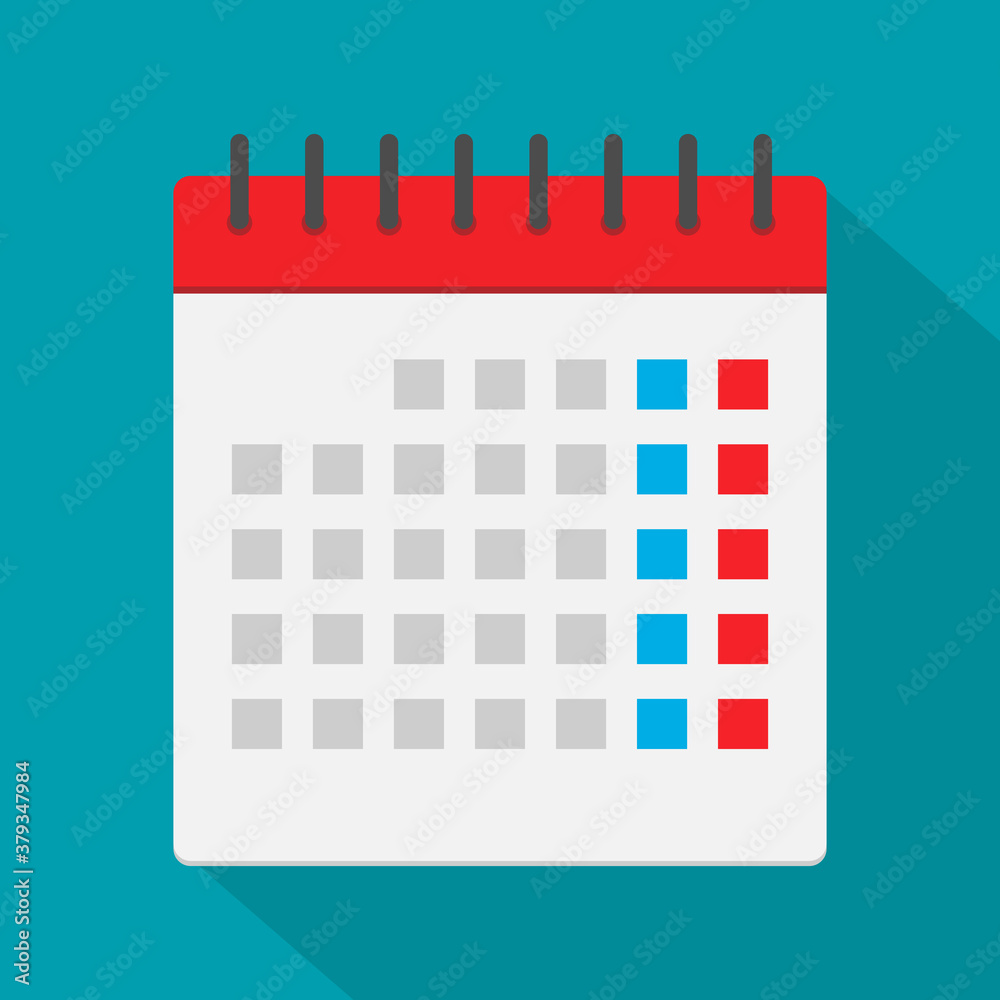 Calendar flat icon isolated on background. Vector illustration. Calendar flat icon isolated on background. Vector illustration.