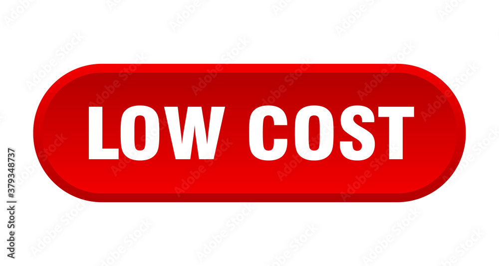 low cost button. rounded sign on white background low cost button. rounded sign on white background