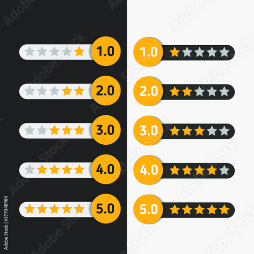 Set vector of flat star rating collection. Eps 10 vector illustration.