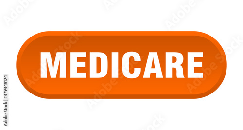 medicare button. rounded sign on white background