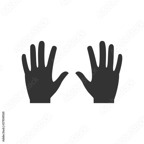 Hands black icon. Human arms with wrist silhouette vector illustration isolated on white.