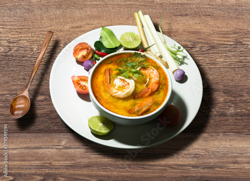 Tom Yam kung Spicy Thai soup with shrimp