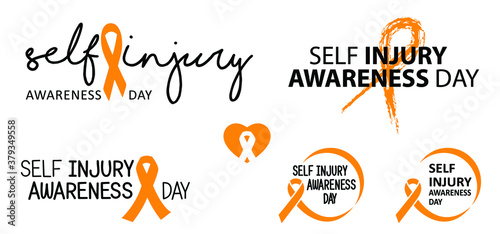 World cancer day or hope Orange ribbon awareness month symbol of leukemia, animal abuse cancer association, multiple sclerosis RSD, hyperactivity ADHD and pain syndrome ribbons World Kidney Day, march