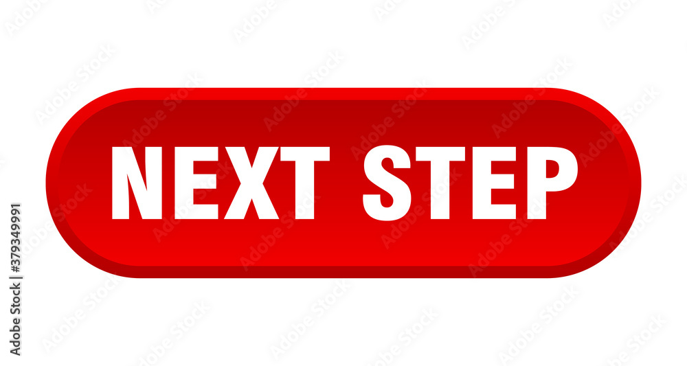 next step button. rounded sign on white background next step button. rounded sign on white background