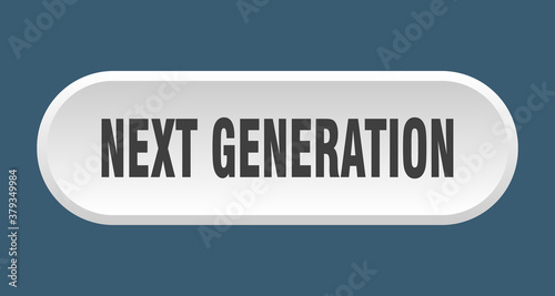 next generation button. rounded sign on white background