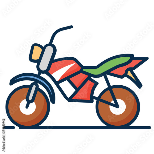 
Dirt bike flat editable vector, scooter concept 
