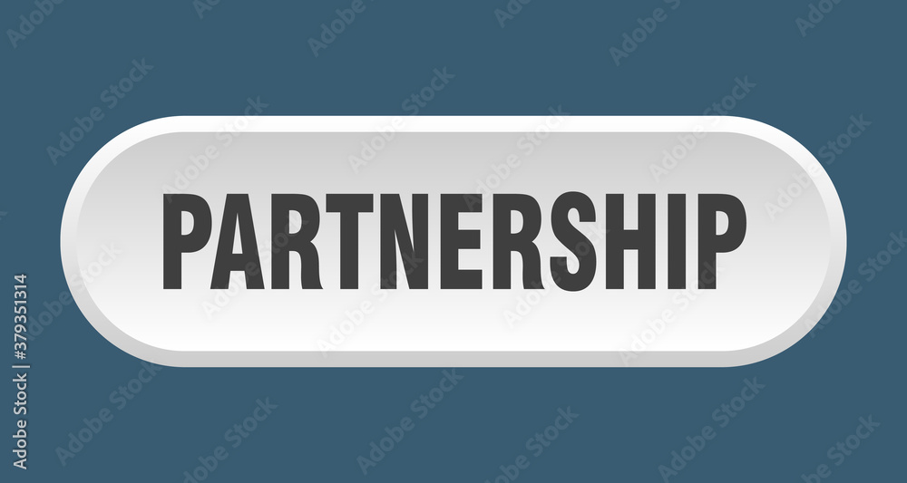 partnership button. rounded sign on white background