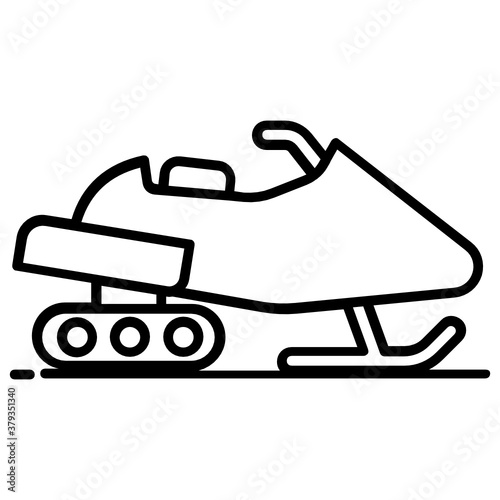  Vehicle used for travelling over snow, snowmobile icon 