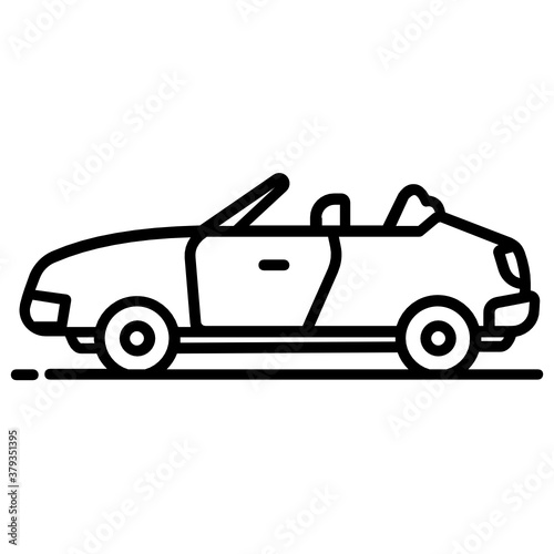  A luxury automobile vector  convertible car flat icon design  