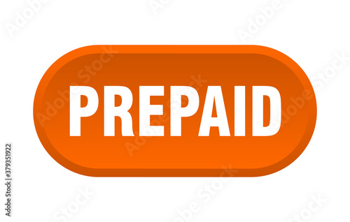 prepaid button. rounded sign on white background