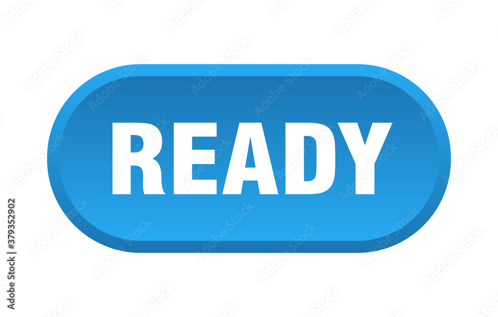 ready button. rounded sign on white background ready button. rounded sign on white background