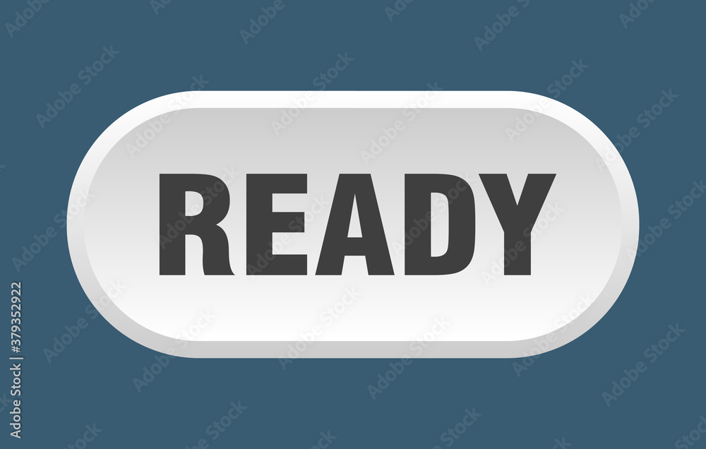 ready button. rounded sign on white background ready button. rounded sign on white background