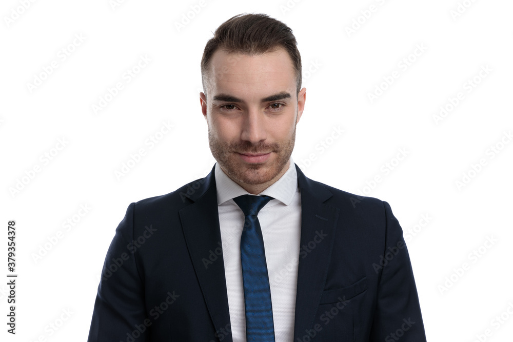 Confident businessman looking forward and being cool Confident businessman looking forward and being cool