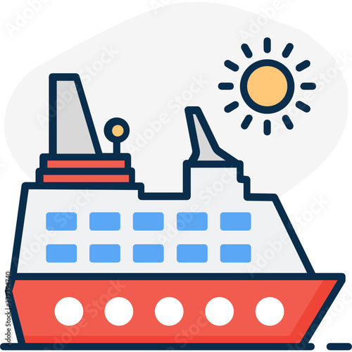 
Icon of cruise in flat vector, watercraft 
