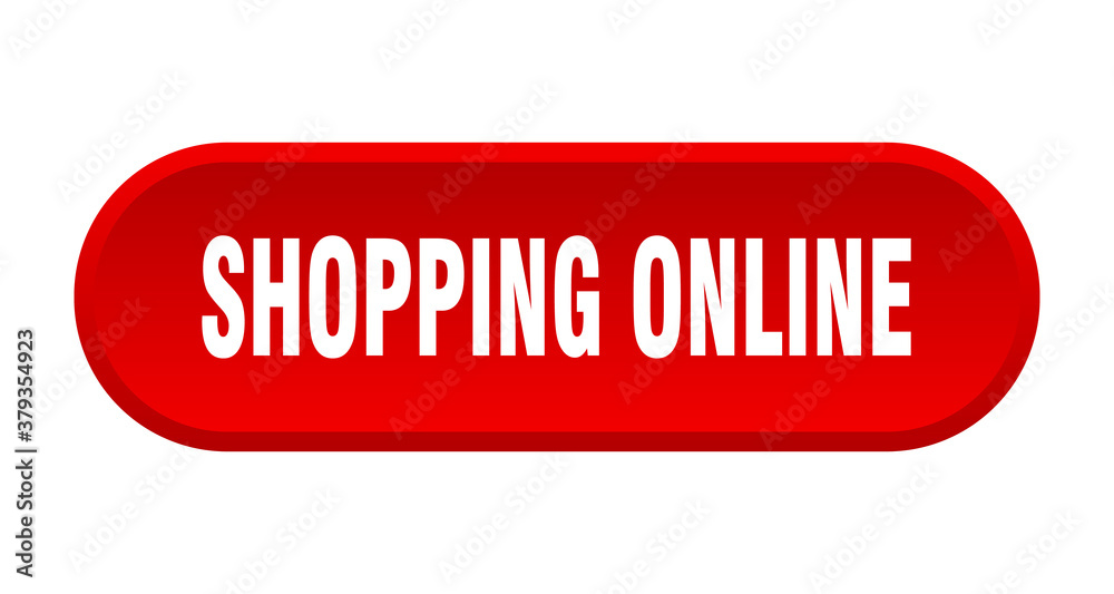 shopping online button. rounded sign on white background