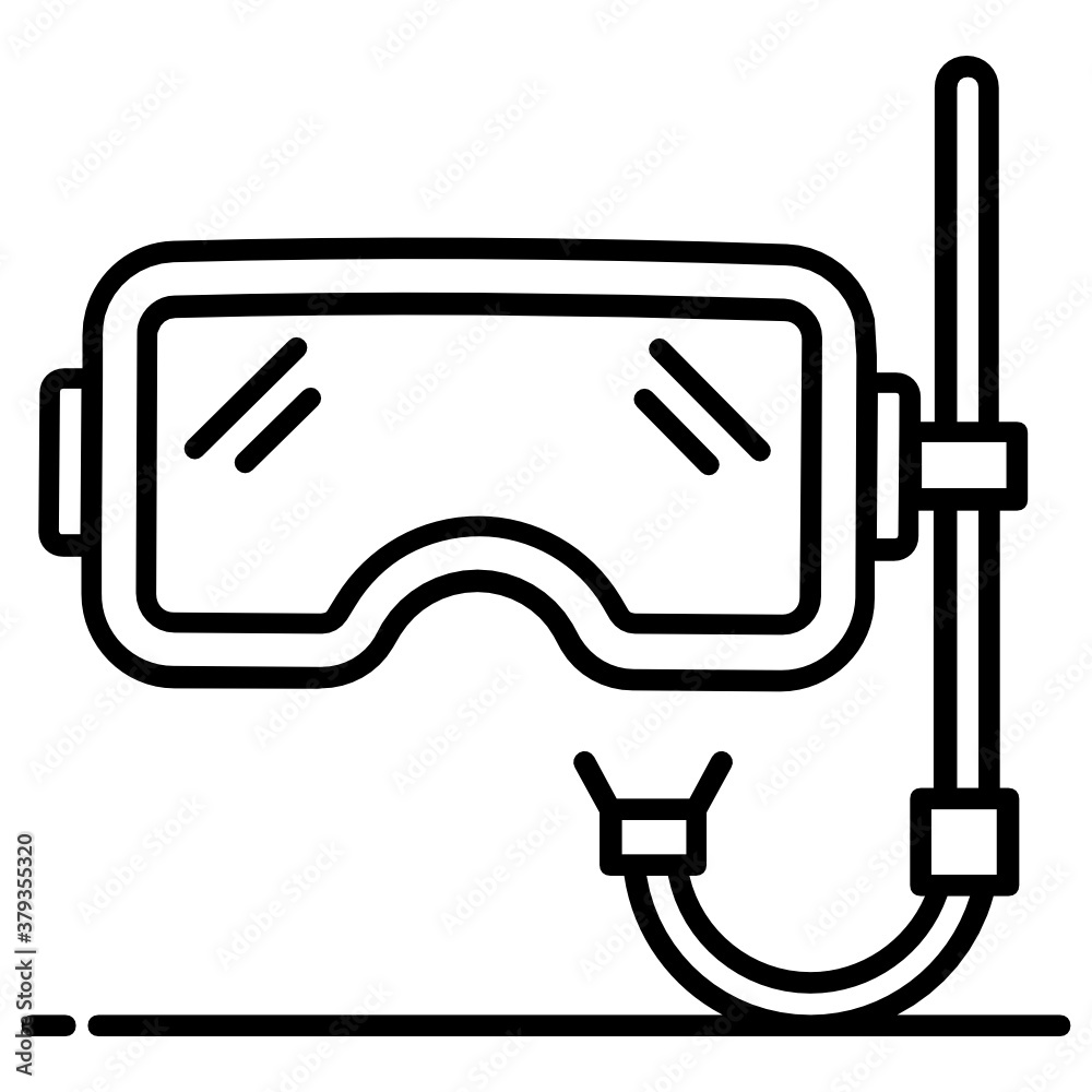 Trendy style of snorkelling, underwater diving equipment icon
Trendy style of snorkelling, underwater diving equipment icon