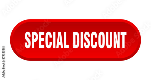 special discount button. rounded sign on white background