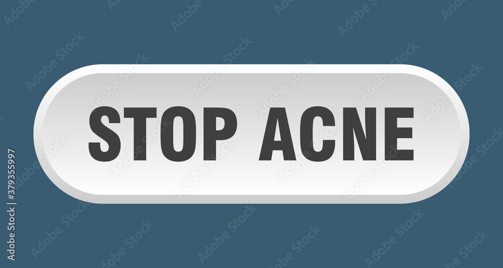 stop acne button. rounded sign on white background stop acne button. rounded sign on white background